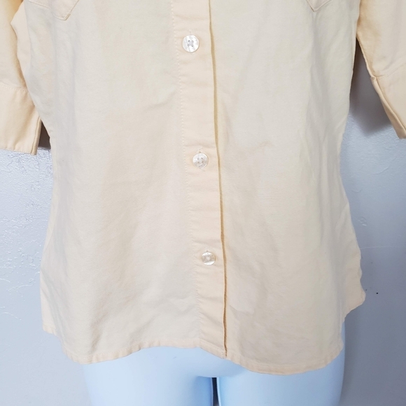 Tommy Girl Jeans Vintage Small Pale Orange Quarter Sleeve Button Up Shirt Y2K - Picture 5 of 9